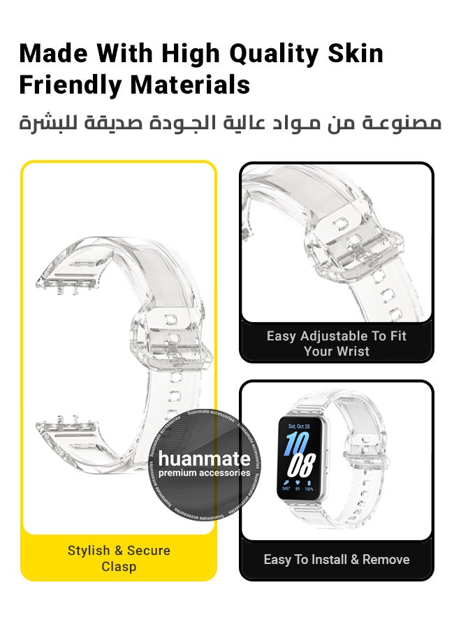 huanmate Samsung Galaxy Fit 3 Soft Silicone Replacement Strap - High Quality, Lightweight, Stylish & Durable - Easy Installation - Replacement Strap for Samsung Galaxy Fit 3 - Image 5