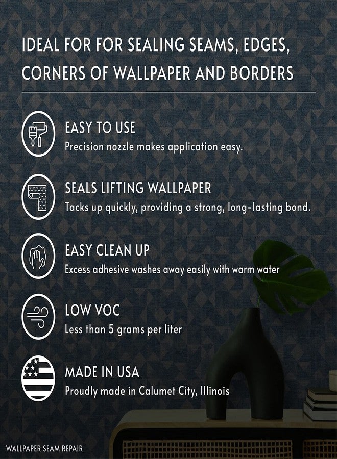 رومان لاصق إصلاح اللحامات ROMAN - مانع تسرب لتمزقات ورق الحائط والحواف المترهلة أو المتداخلة - أبيض، أنبوب 3 أونصة مع فوهة تطبيق - Image 4