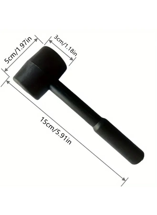 مطرقة مطاطية سوداء ذات وجه ناعم مقاوم للخدش وقبضة مريحة متينة - Image 3
