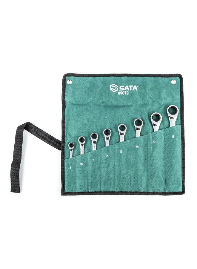 SATA ST09079SJ 8-Piece Metric Double Ratcheting Wrench Set - Image 1