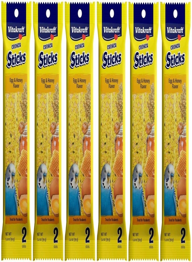 فيتاكرافت، عبوة من 6 قطع من أعواد كرانش ستيكس بنكهة البيض والعسل، مكافآت للببغاوات، عودان في كل عبوة - Image 1