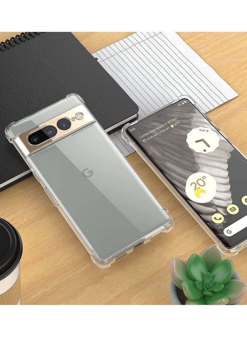 Google Pixel 7 Pro Crystal Clear Case Shockproof Slim Impact Resistant Bumper Corner Soft TPU Back Cover 6.7 inch - Image 4