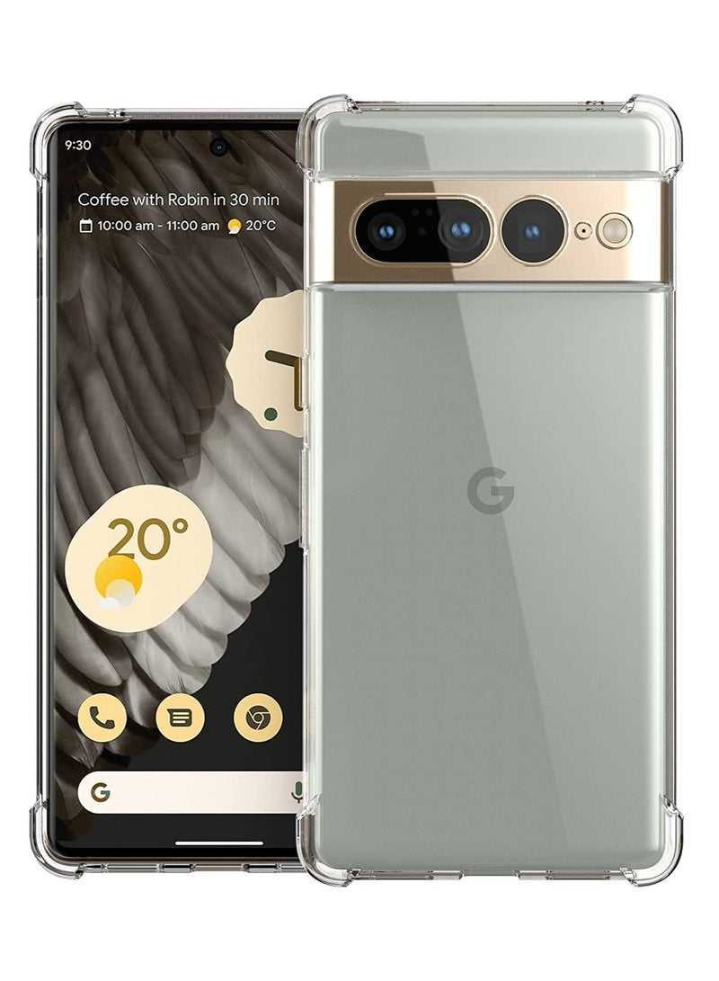 Google Pixel 7 Pro Crystal Clear Case Shockproof Slim Impact Resistant Bumper Corner Soft TPU Back Cover 6.7 inch - Image 2