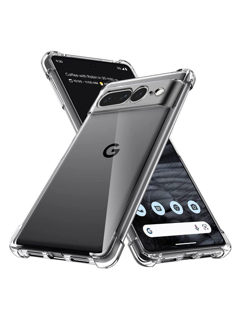 Google Pixel 7 Pro Crystal Clear Case Shockproof Slim Impact Resistant Bumper Corner Soft TPU Back Cover 6.7 inch - Image 3