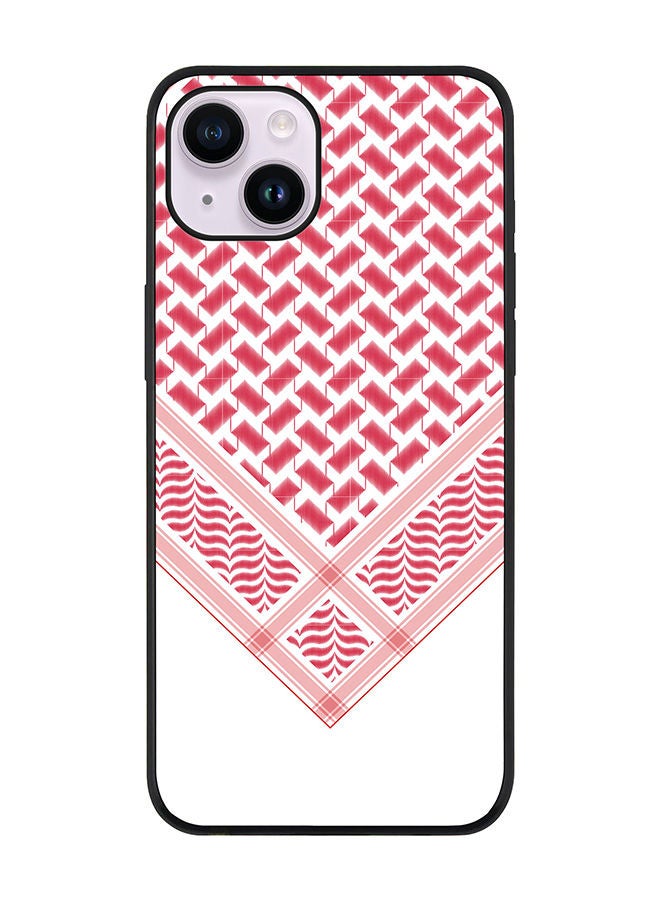 Stylizedd Rugged Black edge case for Apple iPhone 14 Plus Slim fit Soft Case Flexible Rubber Edges Anti Drop TPU Gel Thin Cover - Victory Shemag (Red) - Image 1