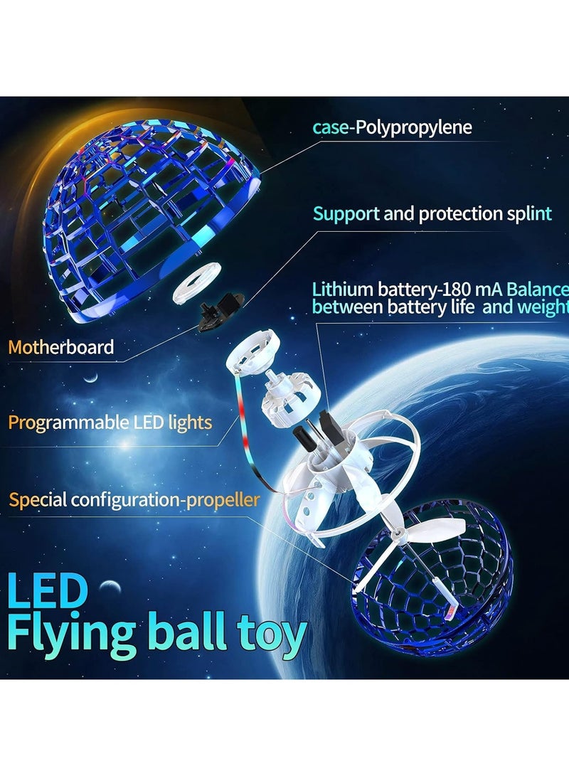 لعبة كرة طائرة مرنة مضادة للتصادمات قابلة للبرمجة بأضواء LED مقاس 10.4 × 10.2 × 10.2 سم (أزرق) - Image 3