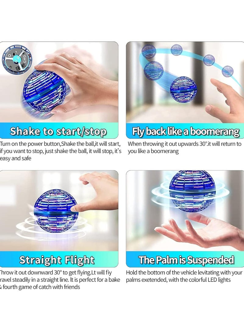 لعبة كرة طائرة مرنة مضادة للتصادمات قابلة للبرمجة بأضواء LED مقاس 10.4 × 10.2 × 10.2 سم (أزرق) - Image 4