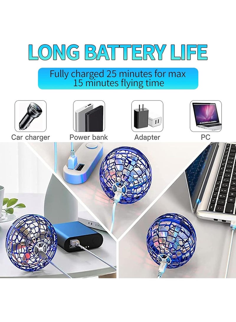 لعبة كرة طائرة مرنة مضادة للتصادمات قابلة للبرمجة بأضواء LED مقاس 10.4 × 10.2 × 10.2 سم (أزرق) - Image 5