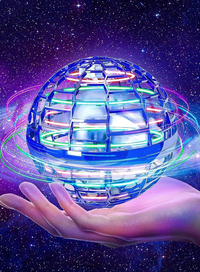 لعبة كرة طائرة مرنة مضادة للتصادمات قابلة للبرمجة بأضواء LED مقاس 10.4 × 10.2 × 10.2 سم (أزرق) - Image 1