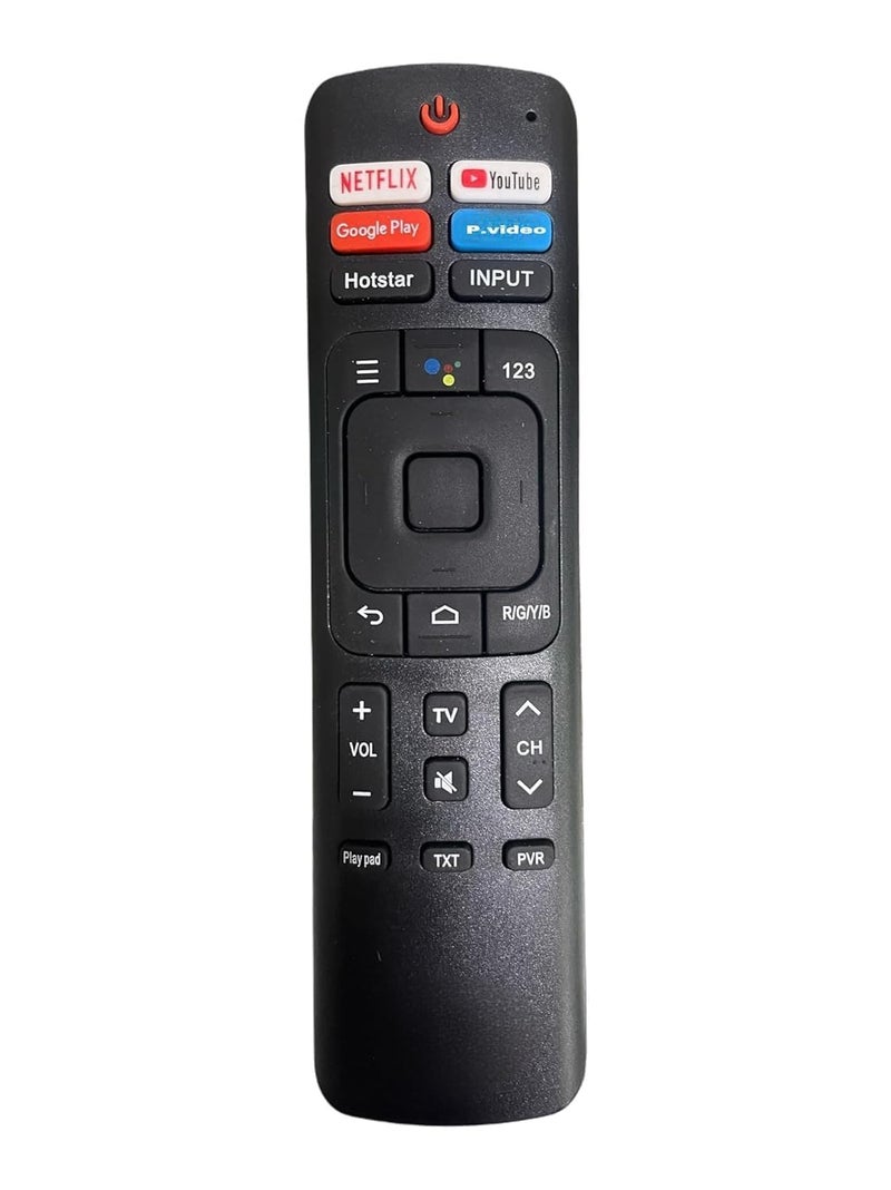 ALERHA Remote Control Compatible for VU/Hisense LED Smart TV 4k Without Voice Command with Netflix & P-Video hot Keys (Please Match The Image with Your Old Remote) - Image 1