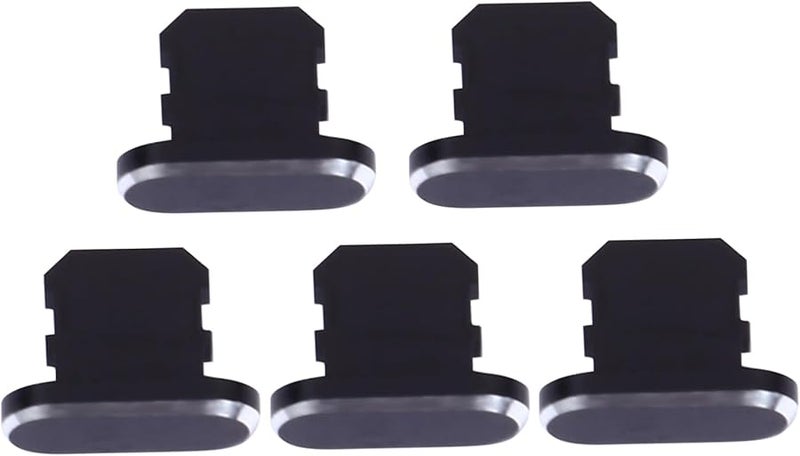 5PCS Black Universal Dust Plugs Set For USB C Charging Port Earphone Jack Computer - Image 1