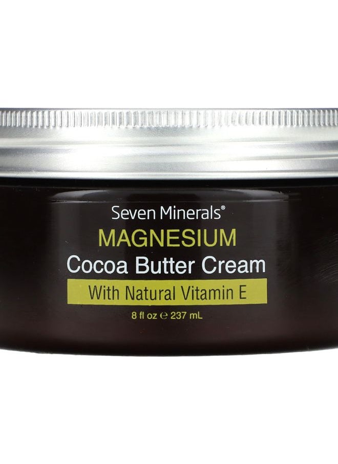 Seven Minerals Magnesium Cocoa Butter Cream With Natural Vitamin E 8 oz (237  mL) 