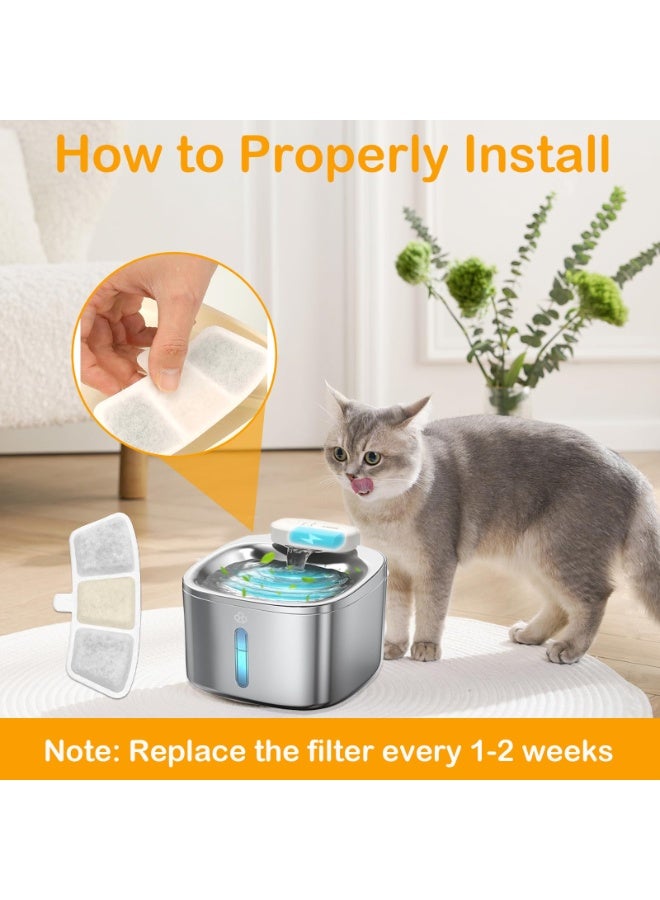 16+16 Pack Replacement Filters for Oneisall PW04 3.5L Wireless Cat Water Fountain, Includes 16 Filters & 16 Sponges - Image 4