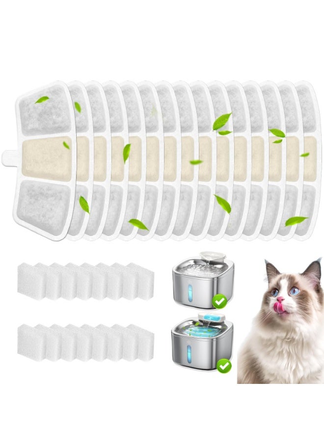 16+16 Pack Replacement Filters for Oneisall PW04 3.5L Wireless Cat Water Fountain, Includes 16 Filters & 16 Sponges - Image 1