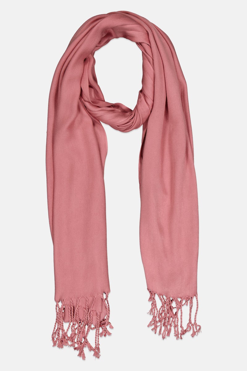 bebe Women Plain Scarf, Pink - Image 1