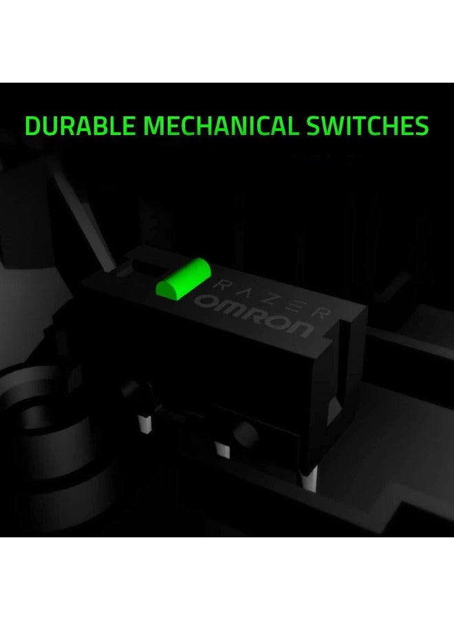 ماوس ألعاب سلكي مزود بمستشعر بصري بدقة 6400 نقطة في البوصة، و5 أزرار قابلة للبرمجة، ومفاتيح ميكانيكية، ومقابض جانبية مطاطية - أسود كلاسيكي - Image 4