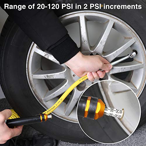 Hromee Heavy Duty Tire Inflator with Pressure Gauge 120PSI with Dual Head Air Chuck and Lock On Tire Chuck, Air Compressor Accessory and Tire Valve Tools - Image 2