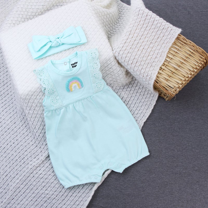 Summer Baby Crawling Clothes Pure Cotton A-Class Baby Girl All-Cotton Boxer-Style Romper Set Children'S Clothing Girlsuit Short-Sleeved - Image 1
