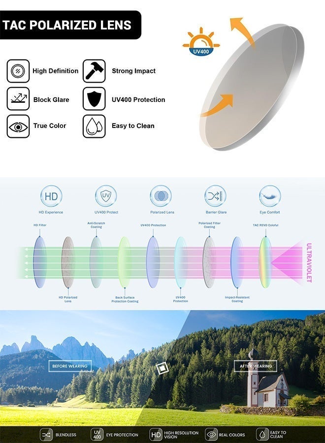 سِيكجُوك نظارات شمسية مستقطبة قابلة للطي للرجال والنساء نسائية ورجالية نسائيه رجاليه بحماية UV400 كلاسيكية بتصميم نظارة شمسيه نظاره أنيقة تشمل نضارات نساءيه رجالي نضرات رجال النظارات الشمسية أسود - Image 2
