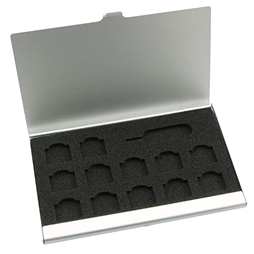 TAODAN Nano SIM Card Holder with Eject Pin,SIM Card Adapters Aluminum Alloy Storage Case Silver - Image 1