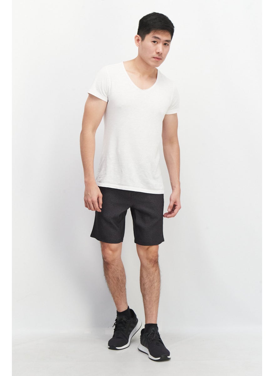 Kenneth Cole Men Regular Fit Textured Basic Shorts, Charcoal  - Image 3