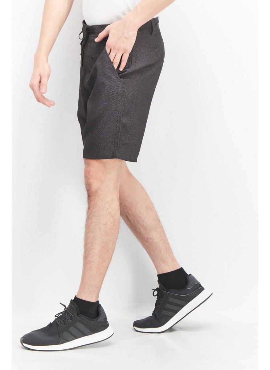 Kenneth Cole Men Regular Fit Textured Basic Shorts, Charcoal  - Image 2
