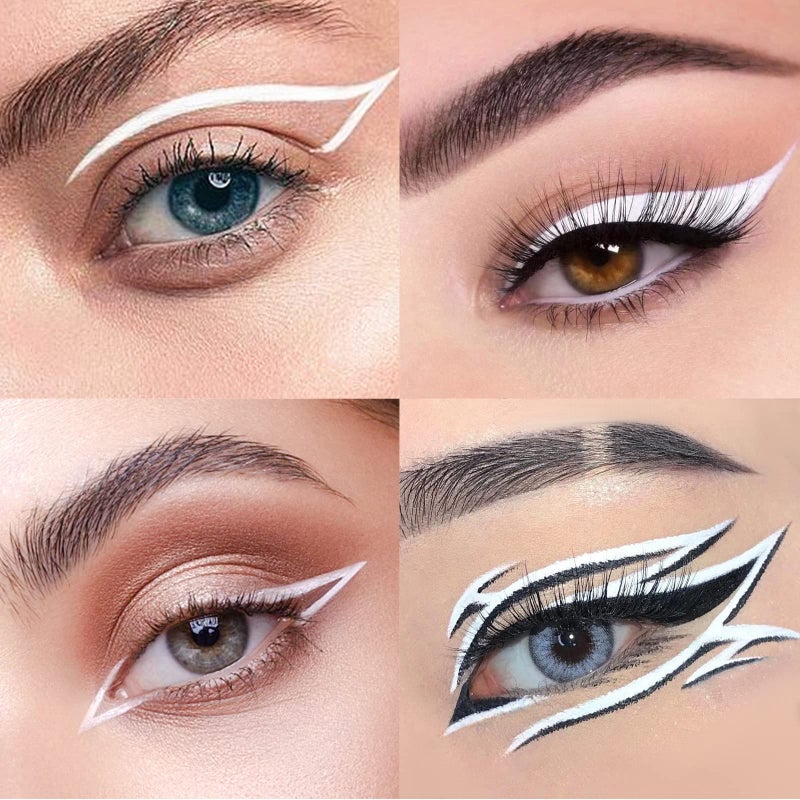 Music Flower Eyeliner Pen,Colored Matte Liquid Eyeliner Waterproof Smudge Resistant with Precise Tip (White) - Image 5