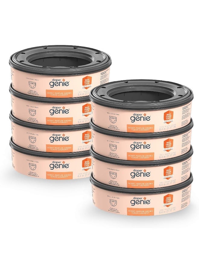 Diaper Genie Diaper Genie Bags Refills 270 (Pack of 8) Clean Laundry Scent | Diaper Pail Refills with Max Odor Lock | Holds up to 2160 Newborn Diapers  - Image 1