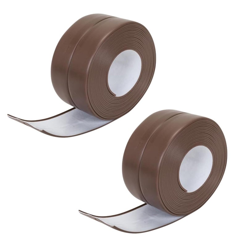 Trifecta Repair Tape, Waterproof Tape, Kitchen, Corner, Easy to Use, Clean, Sink, Bathtub, Waterproof Gap Mildew Resistant, Kitchen and Bathroom Seals (Brown, Small, Pack of 2) - Image 1