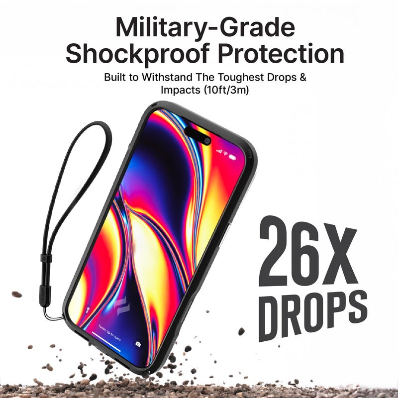 Catalyst Influence for iPhone 17 Pro Max Case Magsafe 2.5X Military Grade Drop Proof Protective Phone Case for iPhone 17 Pro Max with Thermovent Cooling, Camera Control, Frosted Clear Back and Lanyard - Image 3