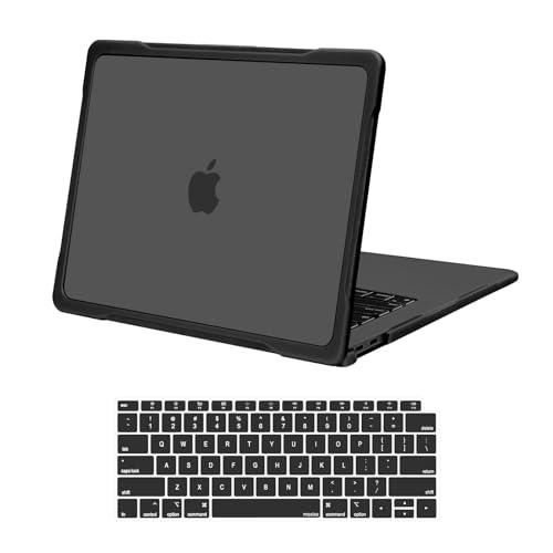 MOSISO Compatible with MacBook Air 13 inch Case M1 2021 2020 2019 2018 A2337 M1 A2179 A1932 ReducesFingerprints Case with Soft TPU Bumper ShellKeyboard Cover for MacBook Air 133 M1 Black - Image 1