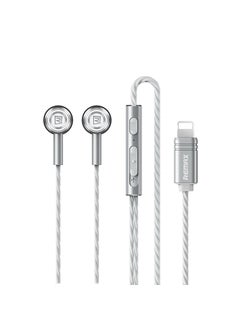 REMAX Metal In-Ear Wired Earphones Noise Cancelling RM-598i Apple Mouth--Silver