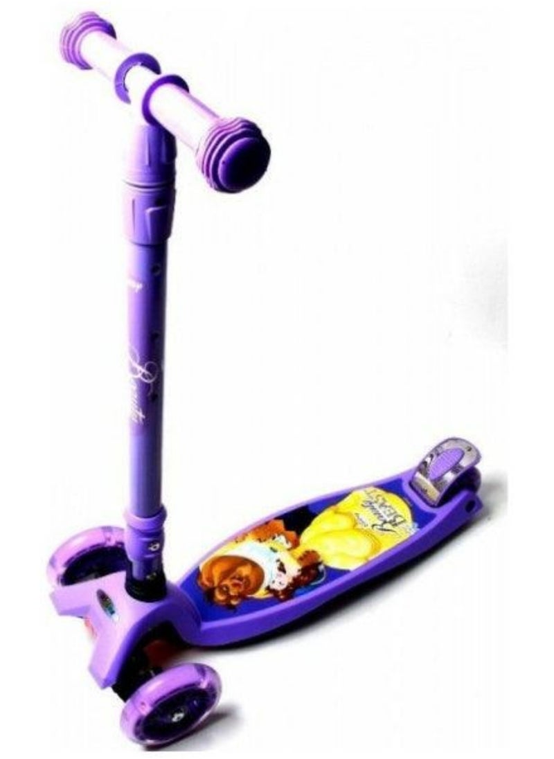 Generic Generic 3-Wheel Kids Scooter – Beauty and the Beast Cartoon Design – Safe Balance Scooter Ages 3+  - Image 1