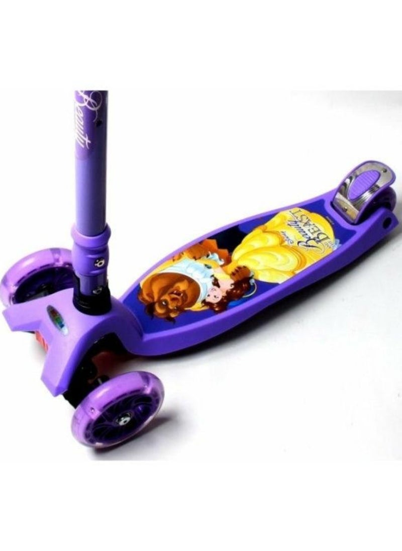 Generic Generic 3-Wheel Kids Scooter – Beauty and the Beast Cartoon Design – Safe Balance Scooter Ages 3+  - Image 2