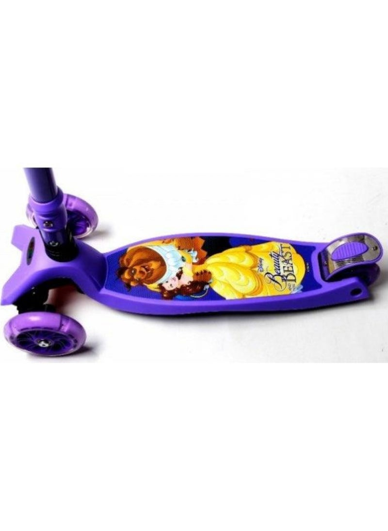 Generic Generic 3-Wheel Kids Scooter – Beauty and the Beast Cartoon Design – Safe Balance Scooter Ages 3+  - Image 3