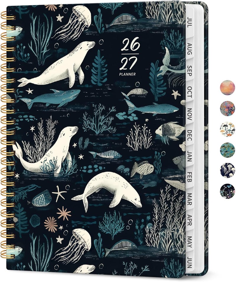 Taja Planner 2026-2027, Academic Year Weekly and Monthly Calender Planner, from Jul 2026 - Jun 2027, Spiral Bound School Planning Book, Perfect for Teacher, Student, Women & Men, A5 (6.3" x 8.5"), Secret - Image 1