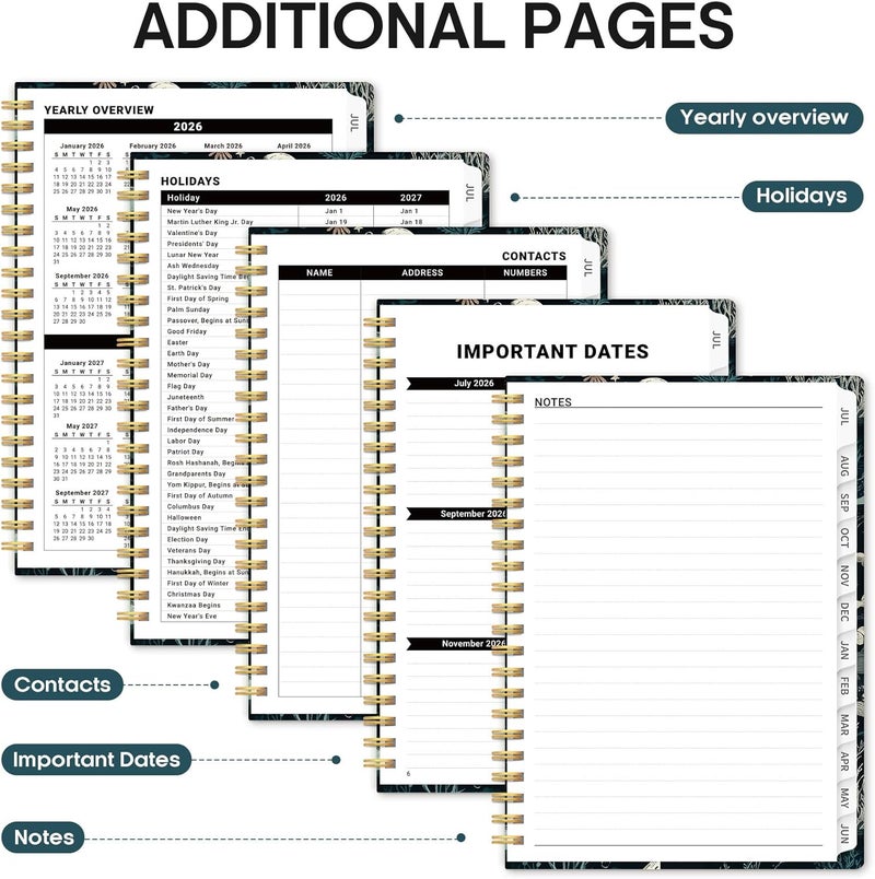 Taja Planner 2026-2027, Academic Year Weekly and Monthly Calender Planner, from Jul 2026 - Jun 2027, Spiral Bound School Planning Book, Perfect for Teacher, Student, Women & Men, A5 (6.3" x 8.5"), Secret - Image 5