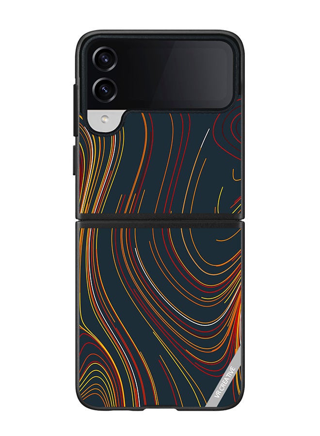 VR CREATIVE Protective Case Cover For Samsung Galaxy Z Flip4 Layers Design Multicolour - Image 1