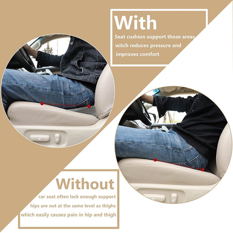 Livtribe Car Seat Cushion - Memory Foam Car Seat Pad - Sciatica & Lower Back Pain Relief - Car Seat Cushions for Driving - Road Trip Essentials for Drivers(Gray) - Image 3