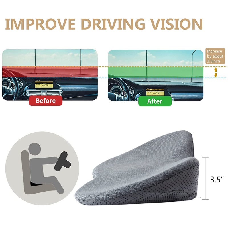 Livtribe Car Seat Cushion - Memory Foam Car Seat Pad - Sciatica & Lower Back Pain Relief - Car Seat Cushions for Driving - Road Trip Essentials for Drivers(Gray) - Image 5