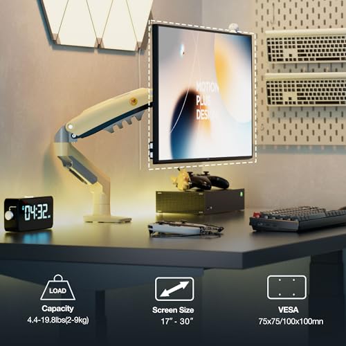 NB ERGONOMIC Monitor Mount,Fits 17-30" or Bigger Computer Monitors(Within 19.8lbs), Adjustable Stand with Tilt Rotation Swivel Function, Desk Mount F80 Series (Lava Yellow) - Image 2