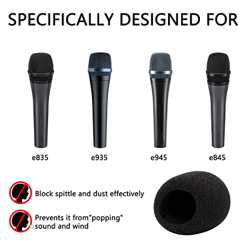 Geekria for Creators Foam Windscreen Compatible with Sennheiser E 935 E 945 E 835 E 845S Microphone Antipop Windshield Mic Wind Cover Sponge Foam Filter Black 2 Pack - Image 3