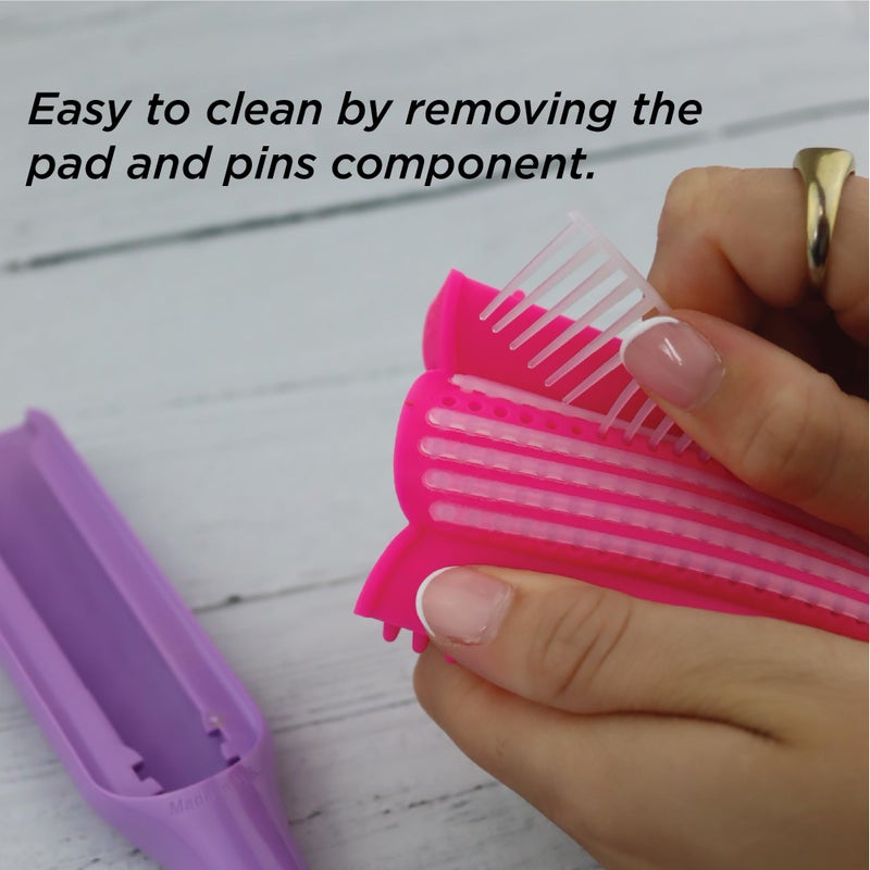 Denman Curly Hair Brush D3 (African Violet) 7 Row Styling Brush for Detangling, Separating, Shaping and Defining Curls - For Women and Men - Image 5