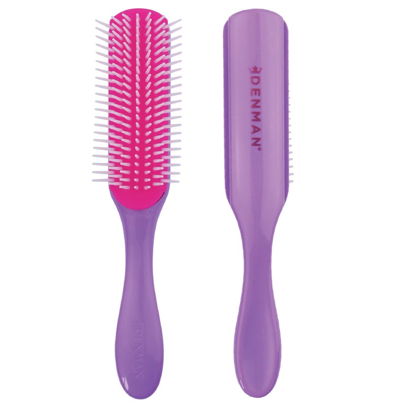 Denman Curly Hair Brush D3 (African Violet) 7 Row Styling Brush for Detangling, Separating, Shaping and Defining Curls - For Women and Men - Image 1