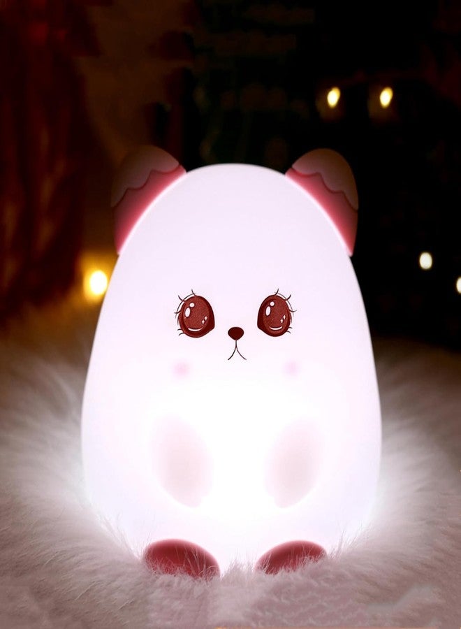 Zilloquil Silicone Cute Cream Cat Pat Nursery Light for Kids, Baby, Beside Light, Bedroom Decor, Breastfeeding, Birthday Gift Item, 7 Color Tap Control, Portable & Rechargeable (Cream Cat Lamp) - Image 1
