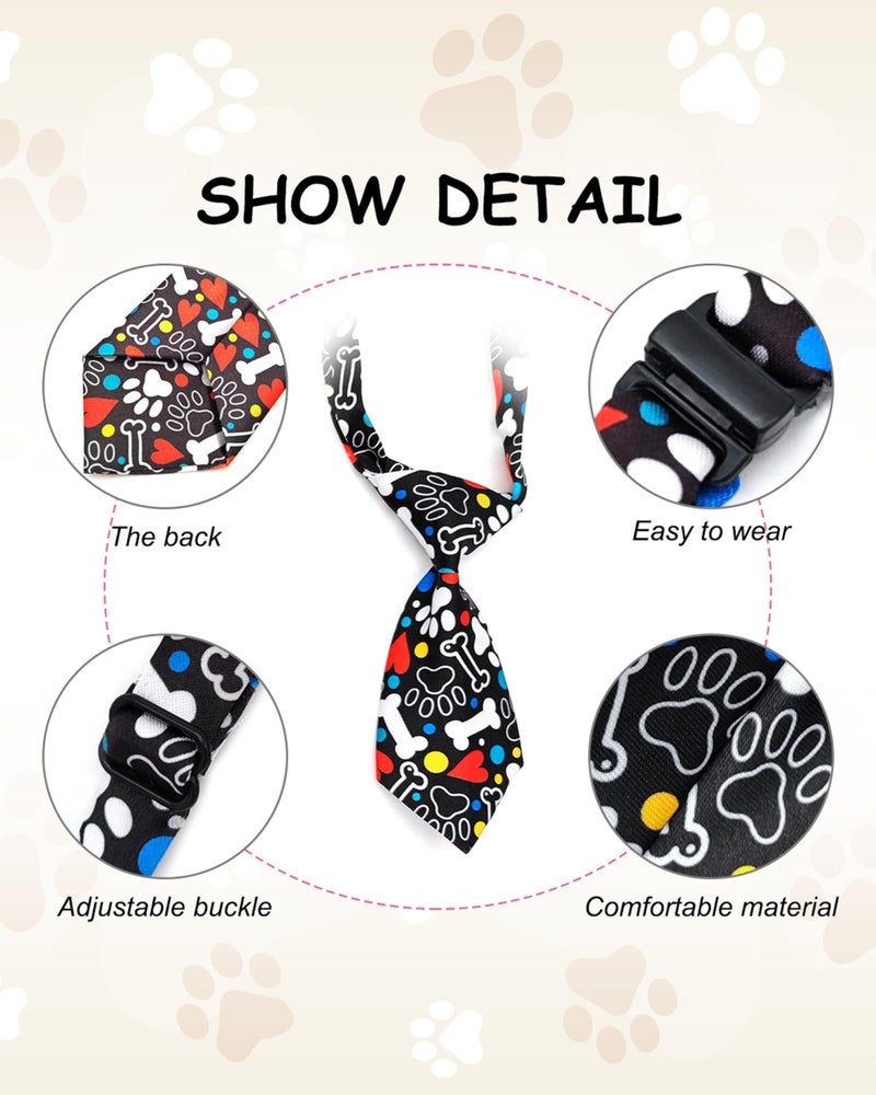 PET SHOW 10pcs Pack Paw Small Dog Ties Neckties for Doggies Cats Adjustable Holiday Birthday Grooming Accessories Neck Ties Bowties Girl Boy Festival Wedding Costumes Puppies Photography Party Gift - Image 2