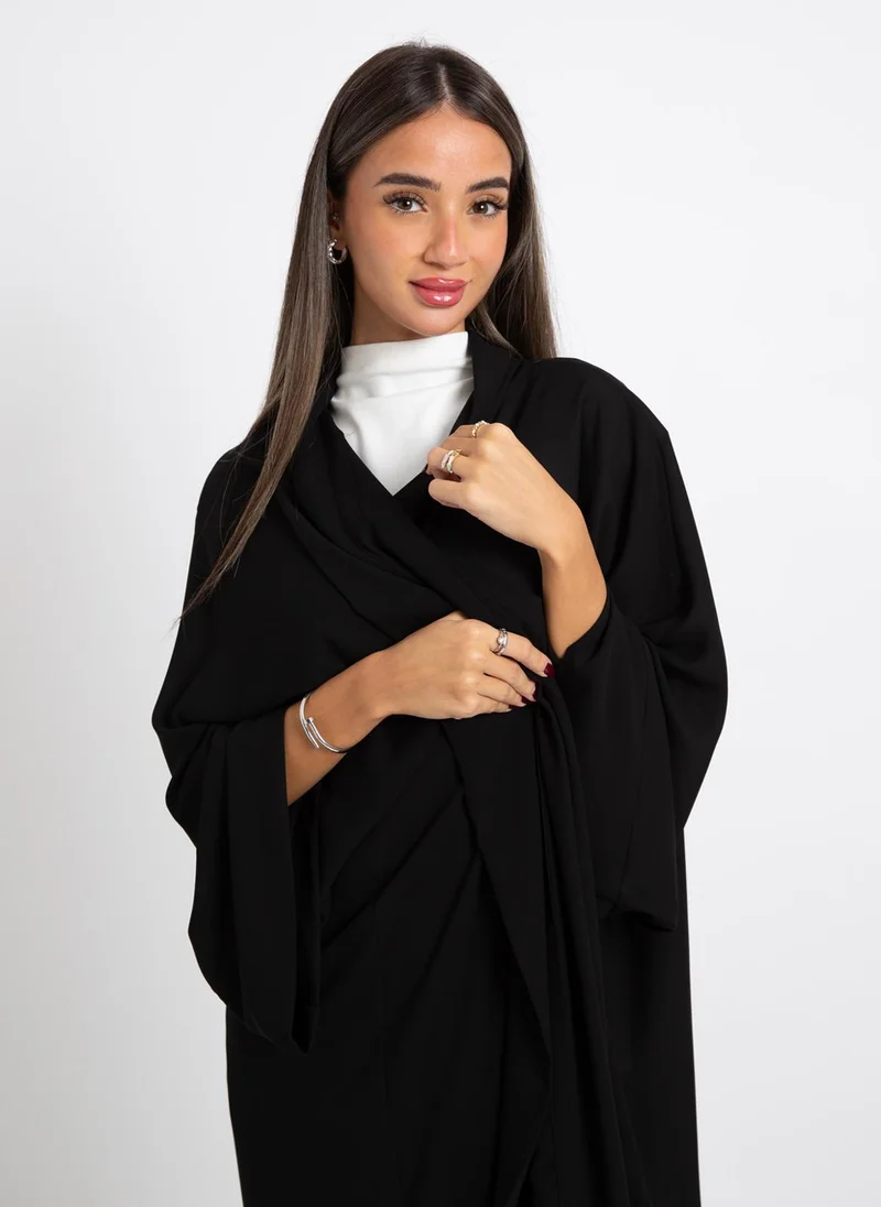 Kaafmeem Black on Black Flowstyle Abaya