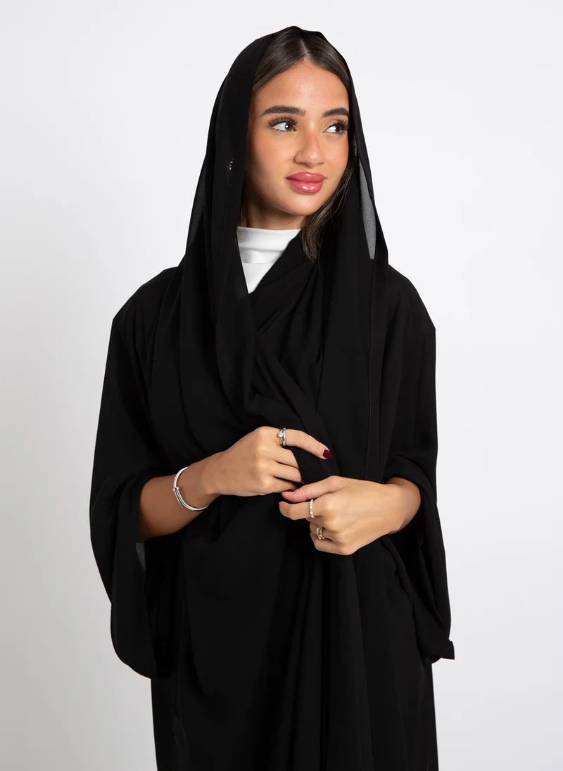 Kaafmeem Black on Black Flowstyle Abaya