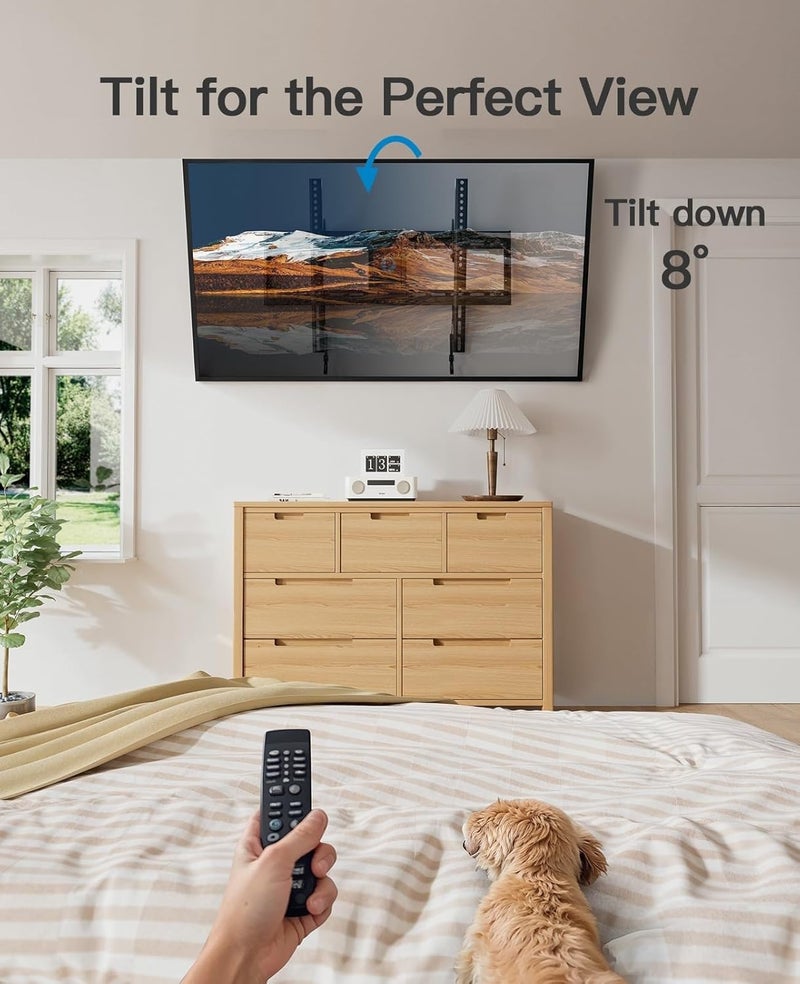 Pipishell TV Wall Mount Tilting for 37″–82″ Flat or Curved TVs up to 132 lbs, TV Mount with Level Adjustment and Pull Cord Locks, Max VESA 600x400mm, PILT9 - Image 5