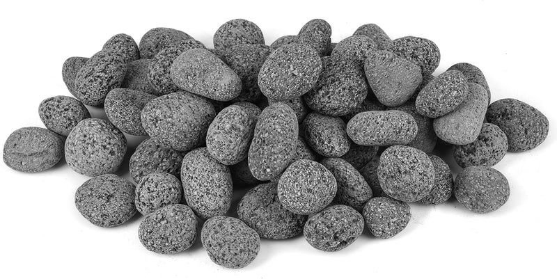 Skyflame 1/2-1 Inch Natural Tumbled Stones, Round Lava Rock Pebbles for Indoor Outdoor Gas Fire Pit | Fireplaces | Garden Landscaping Decoration | Cultivation of Potted Plants | 15 Pounds - Image 1
